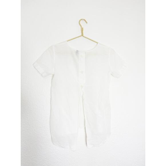 Theory Button Back Shirt Size XS Airy Cotton Lightweight Split Back Quiet Luxury - Picture 12 of 12